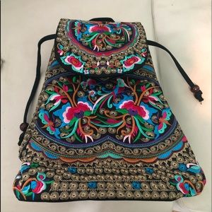 Embroidered backpack